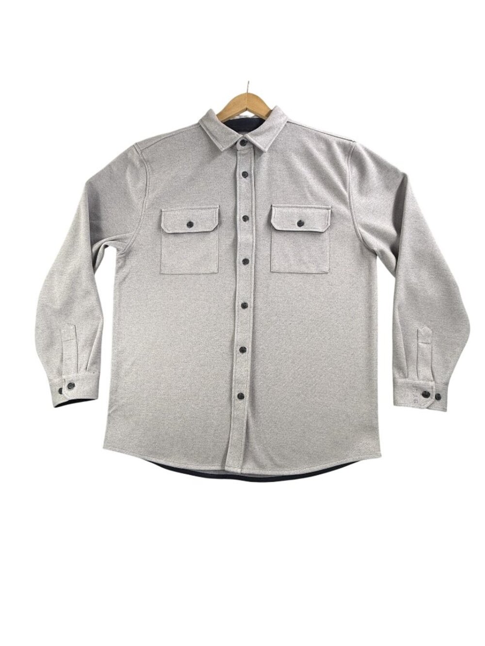 BYLT Coastal Shirt Mens XL Gray Twill Button Up Long Sleeve Pockets Stretch